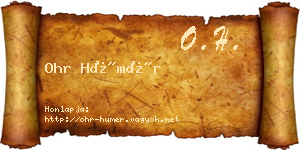 Ohr Hümér névjegykártya